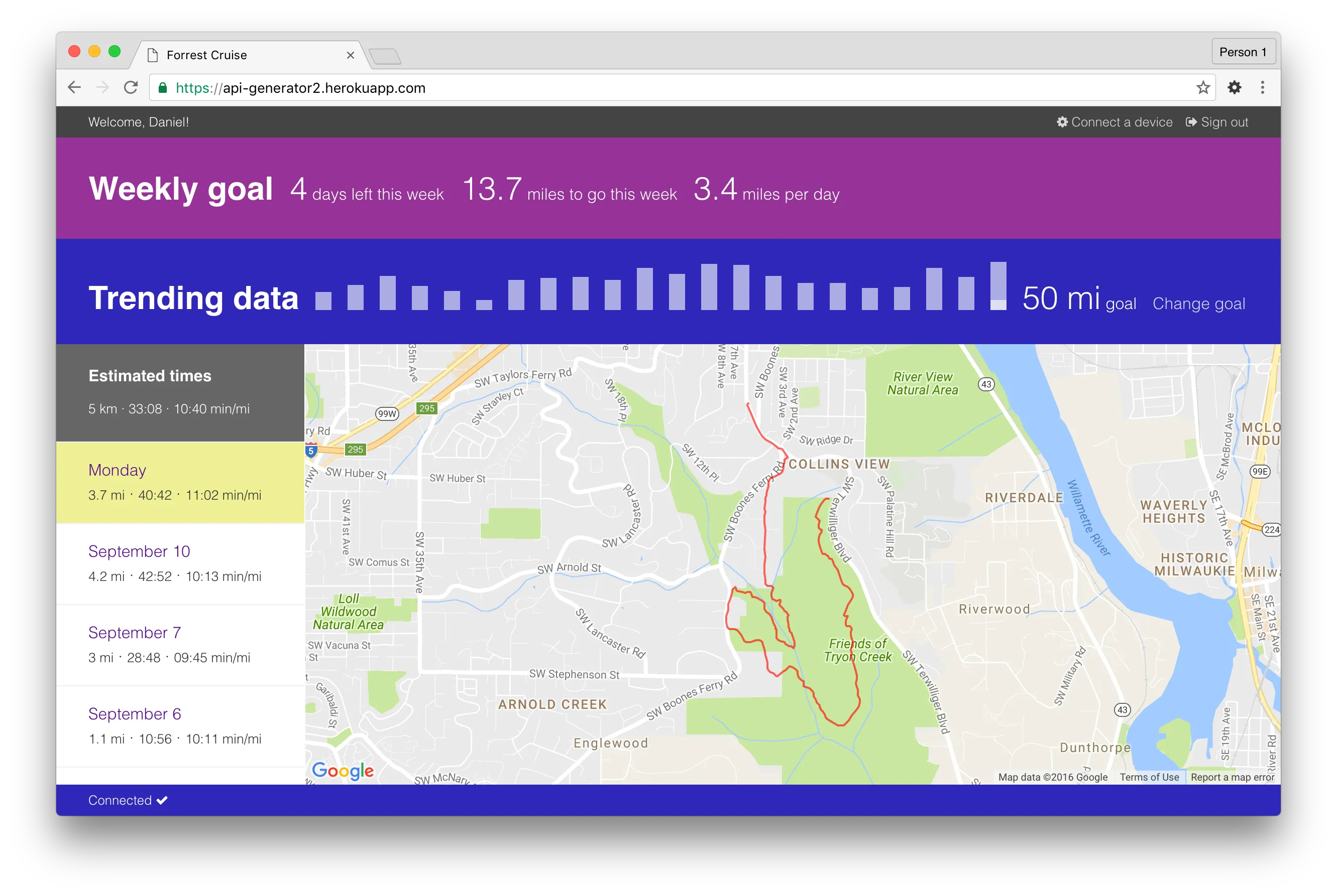 Forrest Cruise Dashboard
