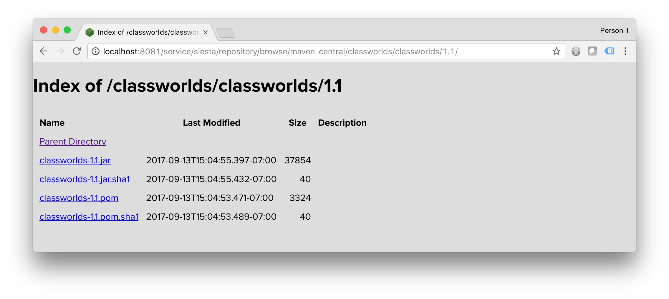 HTML index view